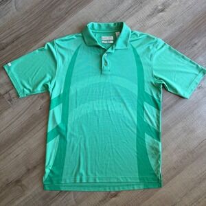Tehama Mens Green Hangem Dry Moisture Management Golf Polo Shirt Size Medium